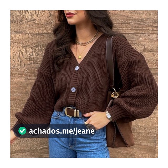 Casaco Tricot Manga Bufante Moda Inverno Cardigan Preço Comfy