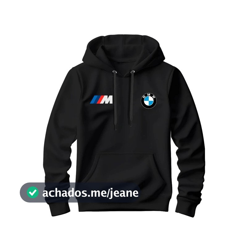 Moletom Canguru Carro Esportivo Luxo Blusa de Frio Unissex BMW Premium Alta Qualidade