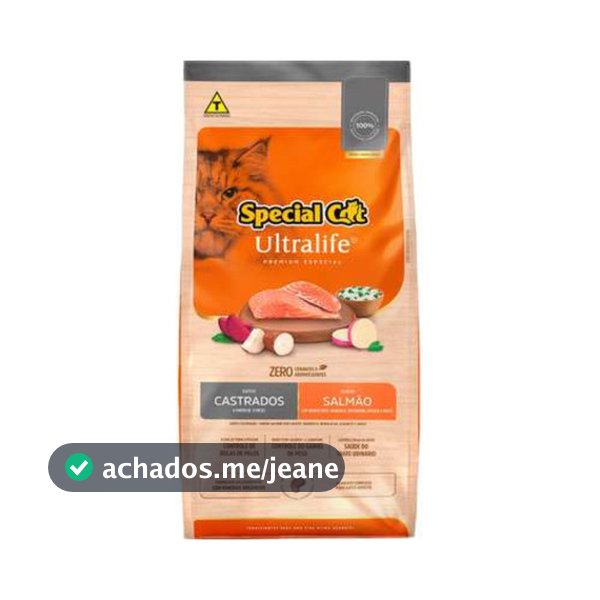 Special Cat Ultralife Salmão/arroz Gatos Castrados 10kg