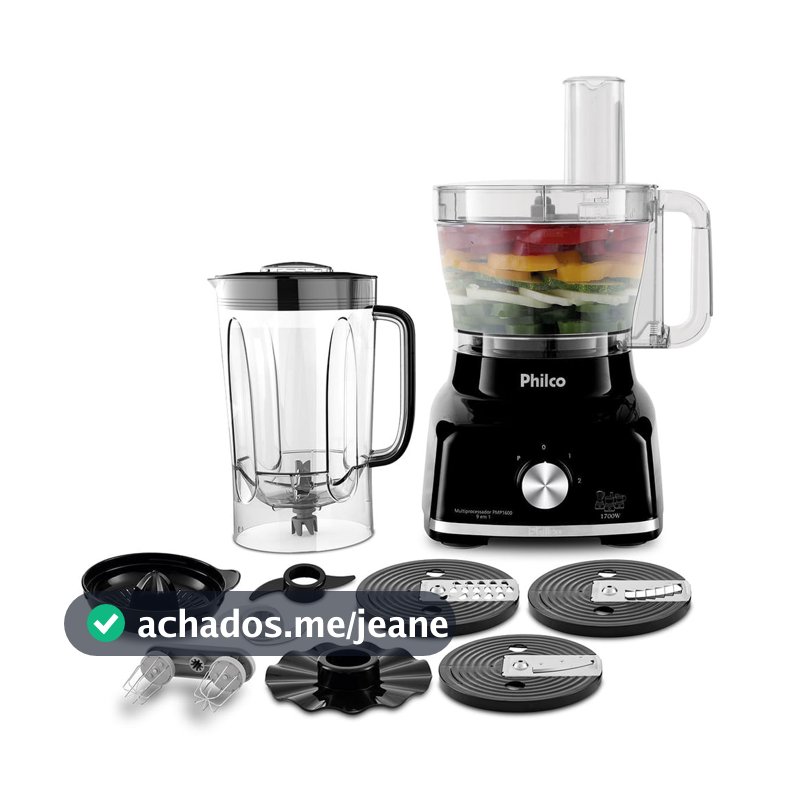 Multiprocessador Philco 1700W 9 em 1 Preto PMP1600P