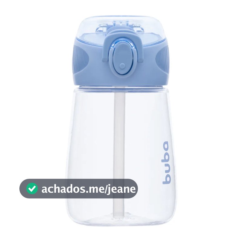 Garrafinha Infantil Tritan Buba 300ml Antivazamento Canudo De Silicone Resistente Escolar Garrafa Bebê