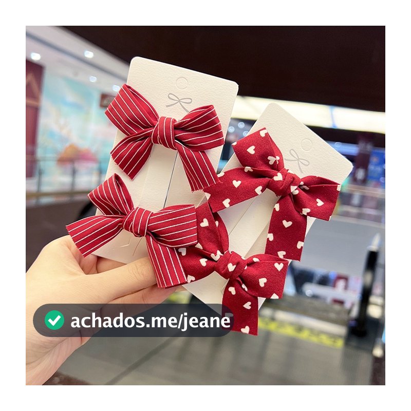 2PC Nova Princesa Linda Laço Vermelho Menina Grampos De Cabelo Para Crianças Acessórios