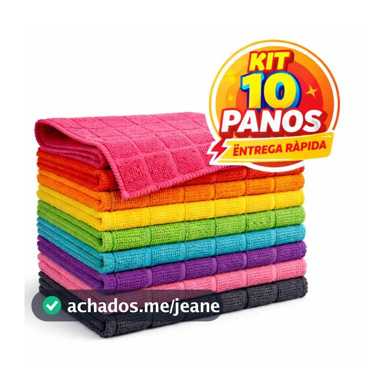 Kit 10 Panos De Limpeza Microfibra alta absorção Multiuso