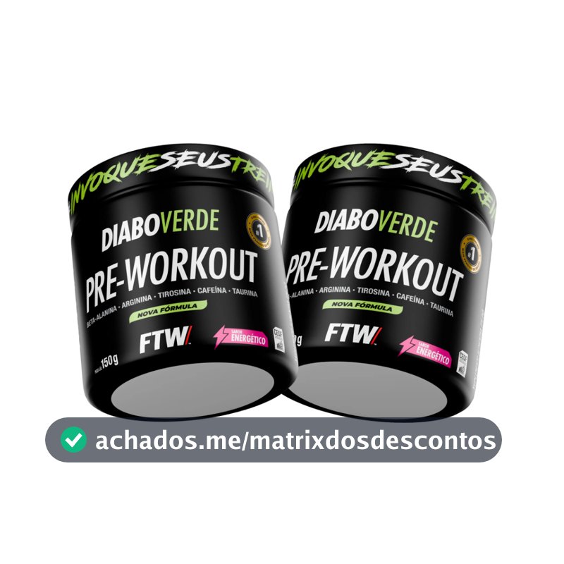 Kit 2x Pré Treino Diabo Verde Pre-Workout 150g - FTW