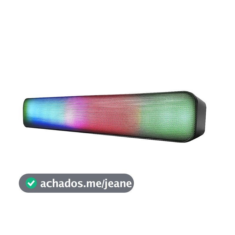 Caixa de som Soundbar Bluetooth Amplificada Para PC Gamer Notebook TV Com Led RGB FM