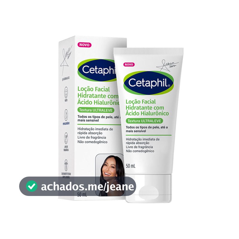 Cethaphil Loção Facial Hidratante com Ácido Hialurônico Textura Ultraleve Todos os Tipos de Pele 50ml