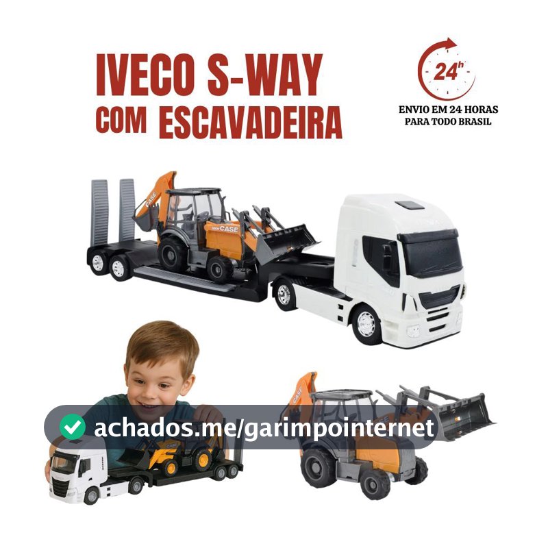 Caminhão Brinquedo Grande  Prancha Empilhadeira Iveco S-Way