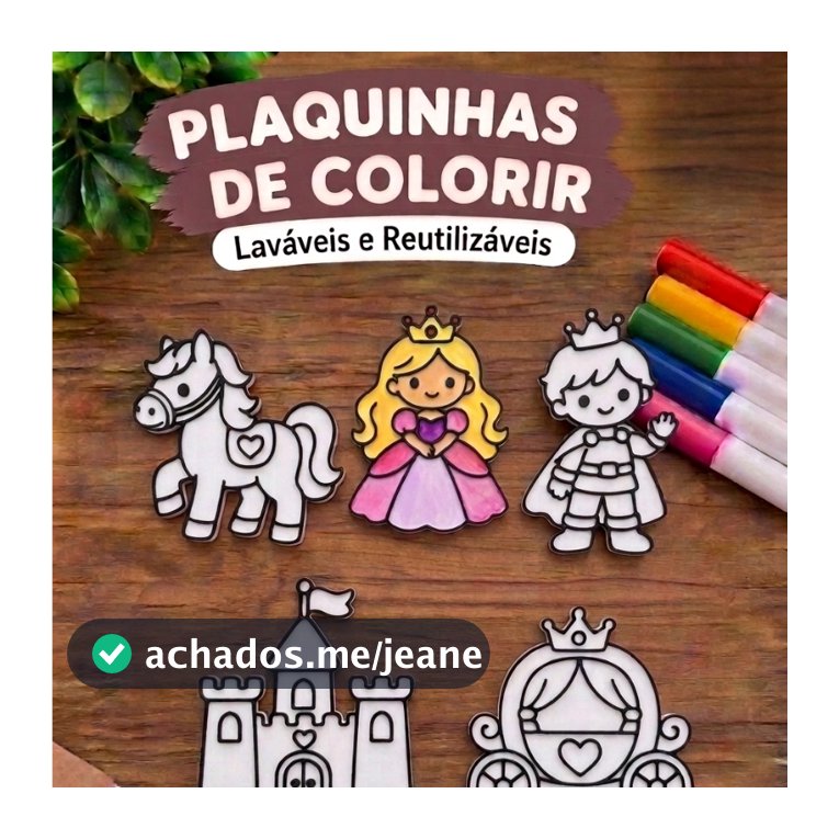 Kit Plaquinhas de Colorir Laváveis e Reutilizáveis – Vários Temas