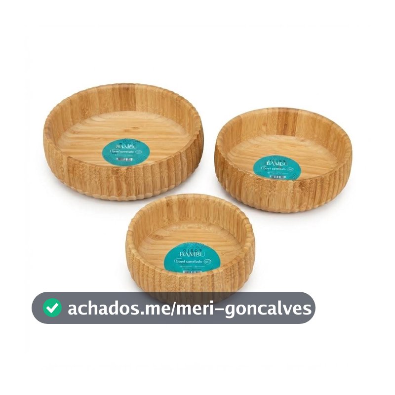 Kit 3 Bowls Canelados Bambu Premium