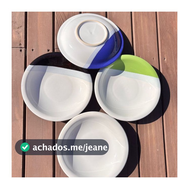 Jogo de Jantar em Cerâmica Premium | Prato Fundo 23cm | Aparelho de Jantar Pratos Prato Jogo de Pratos