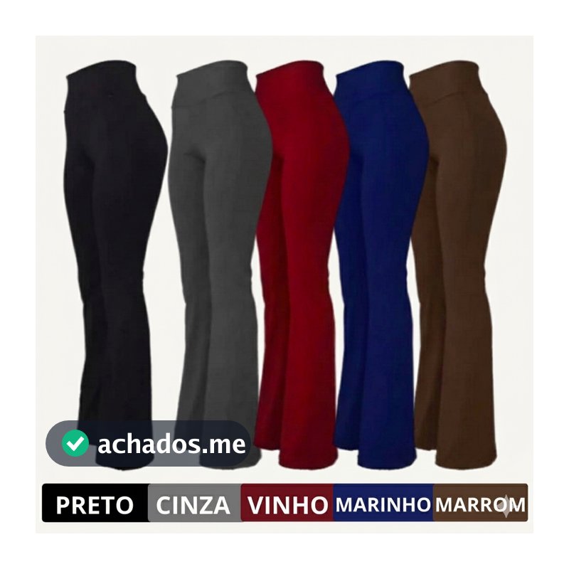 Calça Leg FLARE Bailarina Boca de Sino Cintura Alta Modela Bumbum Feminina Zero Transparência OFERTA