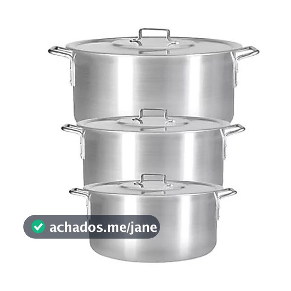 kit panela feijoada de alumínio 3 peças