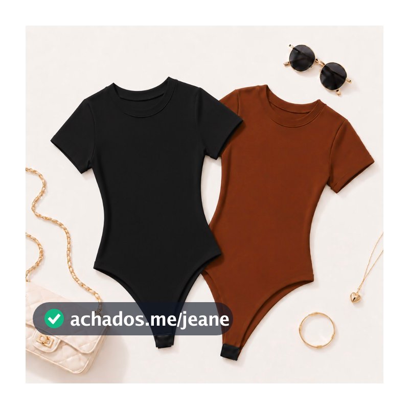 Kit 2 Body Femininos Careca Manga Curta | Suplex Confortável | Moda Verão e Tendência Casual
