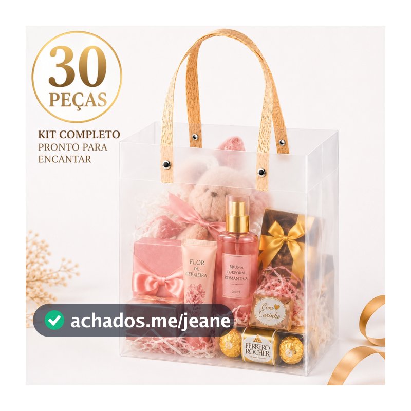 Kit 30 Bolsa Sacola Transparente Fosca C/Alça 14/15/20 14x16x7cm Para Presente E Lembrancinha