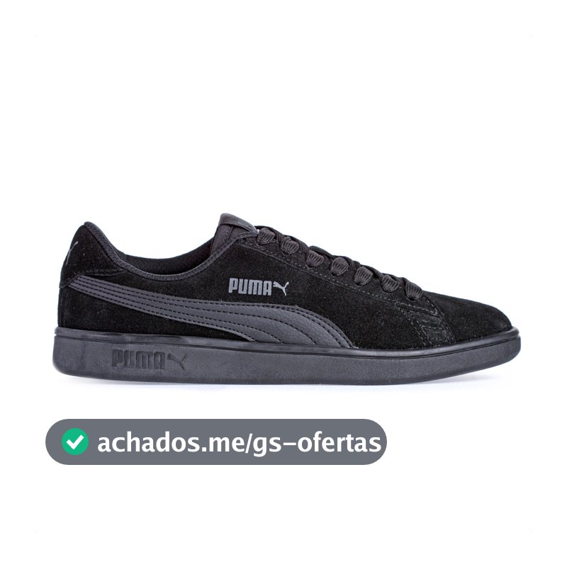 Tênis Puma Smash V2 WNS BDP Preto e Cinza - Unissex