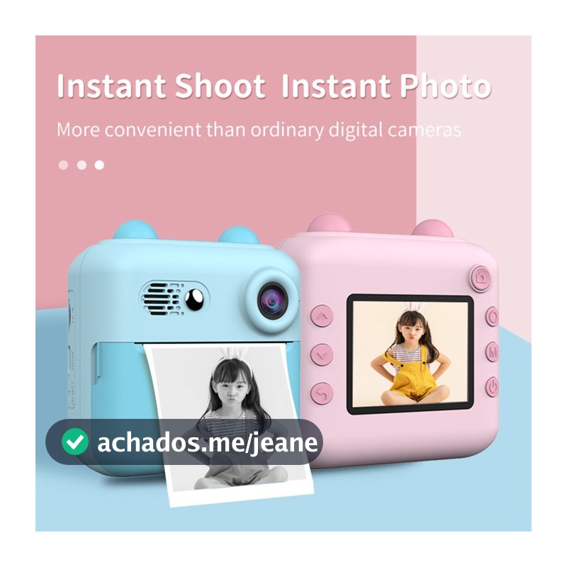 Câmera De Impressão Instantânea Para Crianças Vídeo Fotografia Digital Fotográfica Toy Mini Impressora Térmica Boy Girls