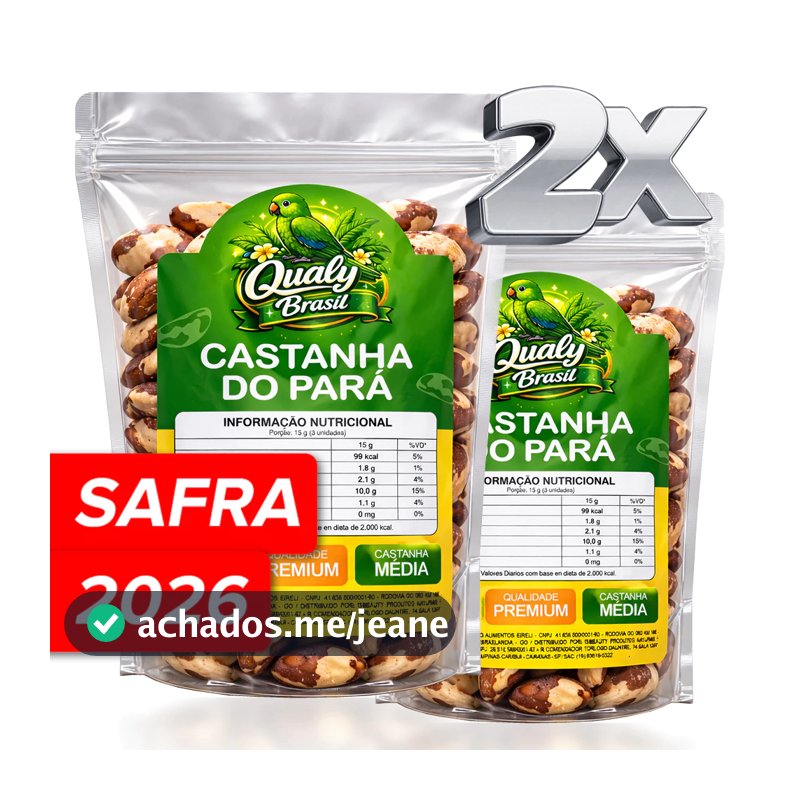 Kit 2x Castanha do Pará Inteira Premium 1KG 🌰 Natural e Fresca | Direto do Produtor | Com ATM