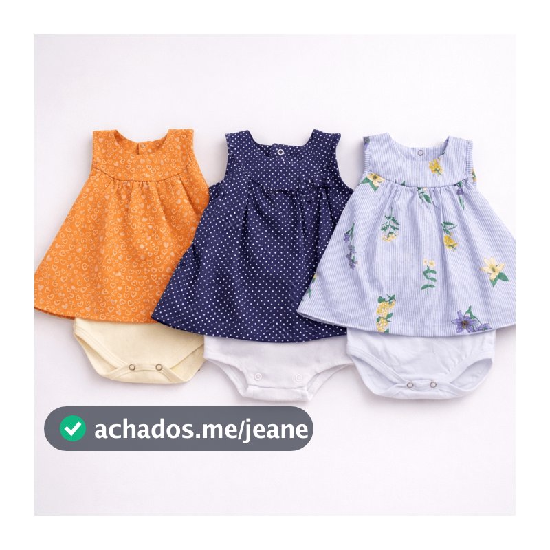 Vestido Body Fresco Algodão 0-9 Meses Elegante Bebê Menina
