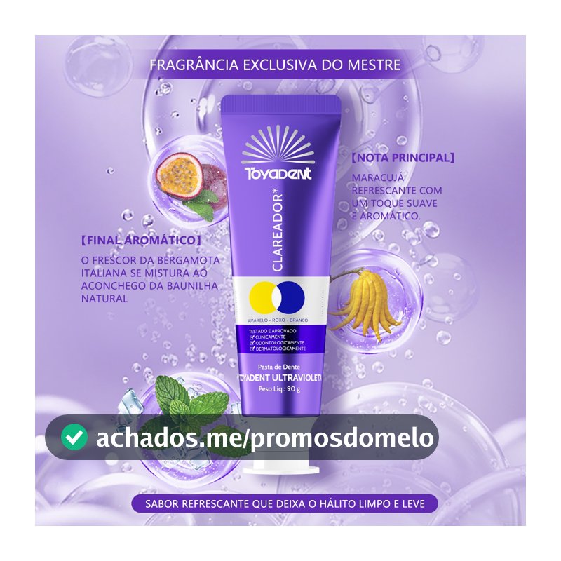 Pasta de dente TOYADENT | Flúor roxo do reparo da partícula 0.11% mudança de cor da espuma 90g testado pelo profissional
