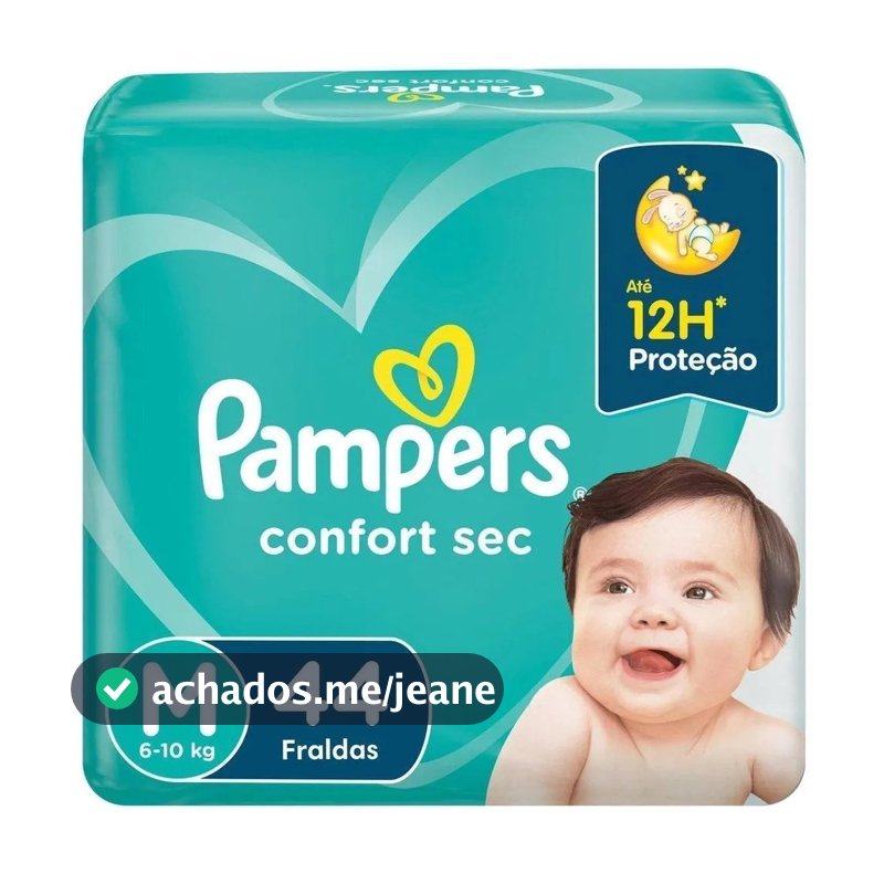 FRALDA CONFORT SEC MEGA M 44UN PAMPERS