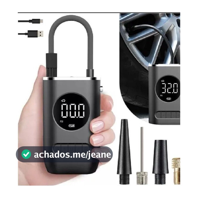 Compressor De Ar Elétrico Portátil Digital Ncher Pneu Carro Moto Bike Bicicleta Bola Piscina Inflável
