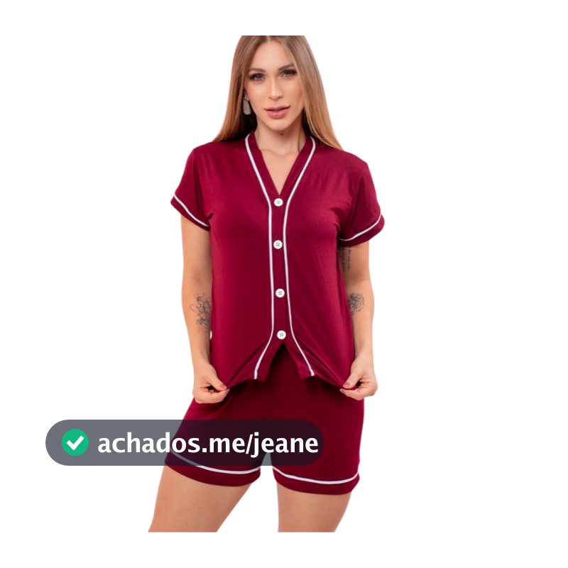 Pijama Americano Feminino Maya com Botões Funcionais | Maternidade Pós Cirúrgico | Silicone