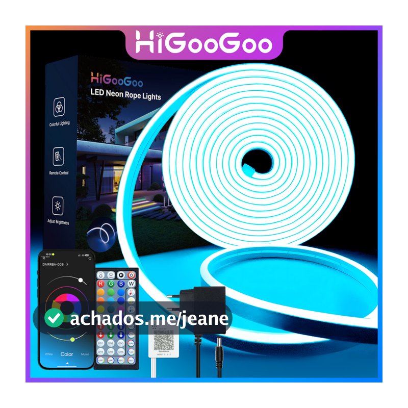 HiGooGoo 5/10/2030M APP Controle Fita De Led Neon Remoto Flexível Música RGB Luz Para Decoração Festa Natal Prova Dagua