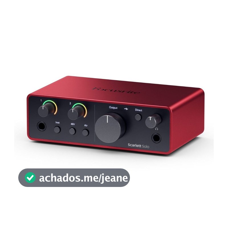 Interface de Áudio Focusrite Scarlett Solo 4th Gen