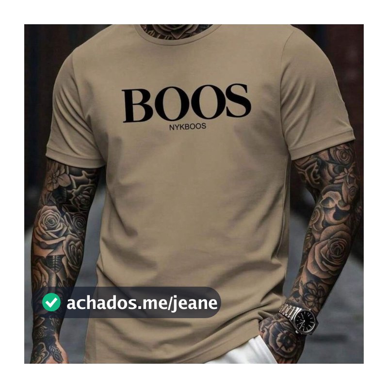 Camiseta Masculina Importada Bo..os Camisa 100% Algodão Moda Verão Gola Reforçada Premium