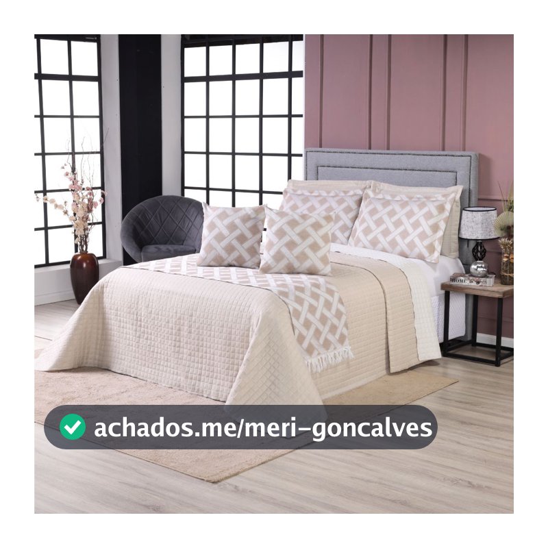 Kit Cobre Leito Casal Queen 6 Peças Thaeme Franja Sem Enchimentos 2,60mx2,50m