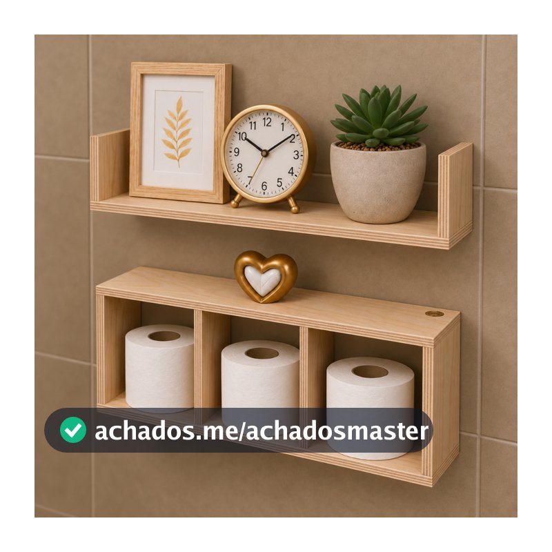 Kit Prateleira + Nicho para Banheiro, Lavabo, Quarto ideal para Decoração Já Montado