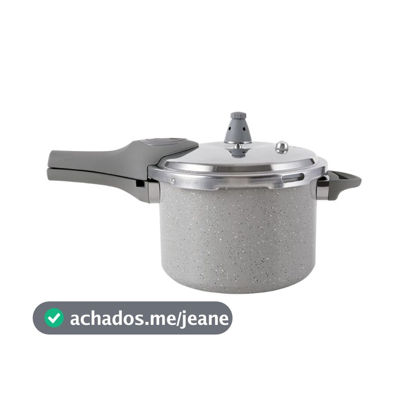 Panela de Pressão Com Indução Pressure Brinox 4,2 L - Antiaderente Ceramic Life Cinza