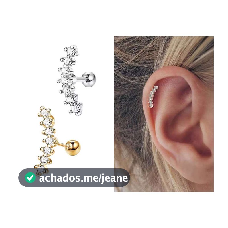 Piercing De Cartilagem De Aço Inoxidadel Com Zircônia