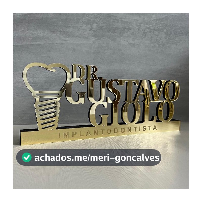 Letreiro de mesa personalizado em acrílico profissões – Médico, dentista, estética, advogado, psicólogo, neurologista