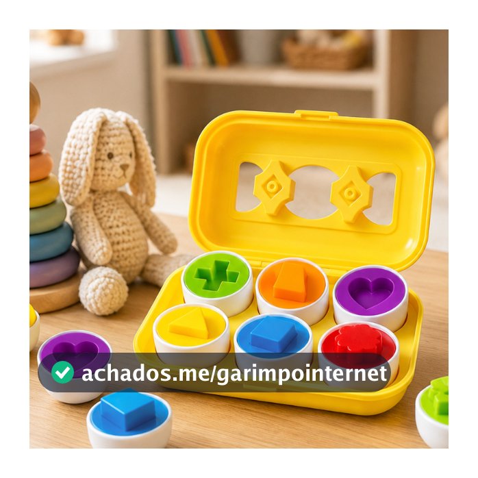 Brinquedo Encaixar - Presente / Encaixe Ovos 7 peças - Jogo infantil Educativo + BRINDE