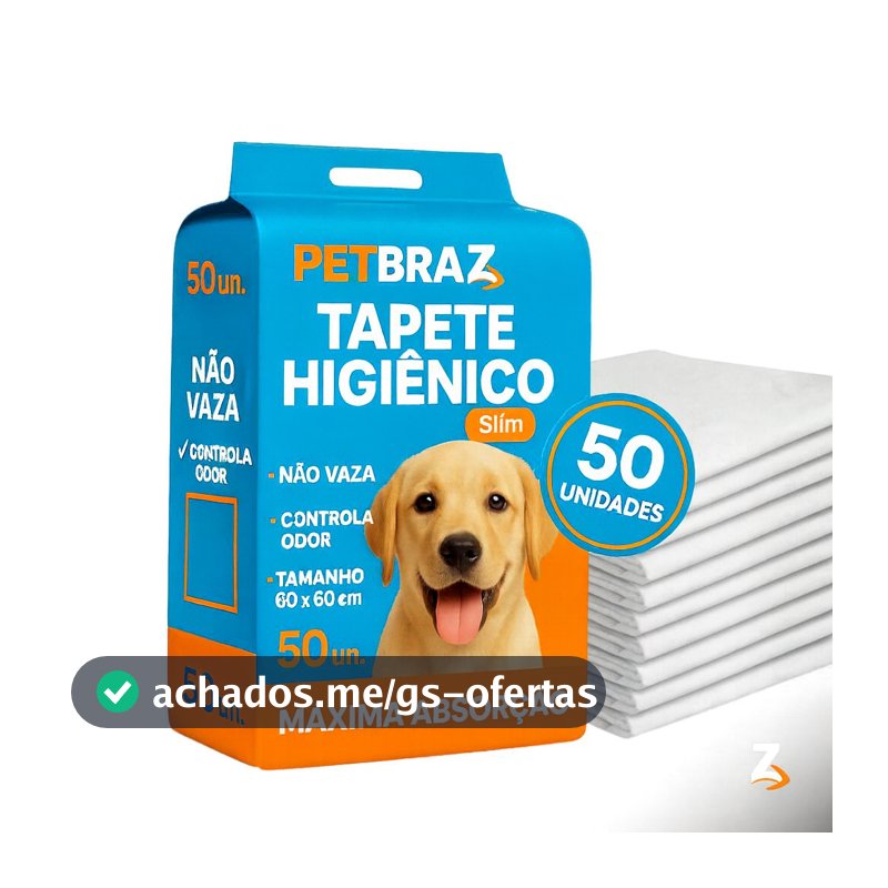 Tapete Higiênico Descartável para Cachorro Unidades 60x60 cm - Fralda Pet Xixi Cão Pequeno Médio