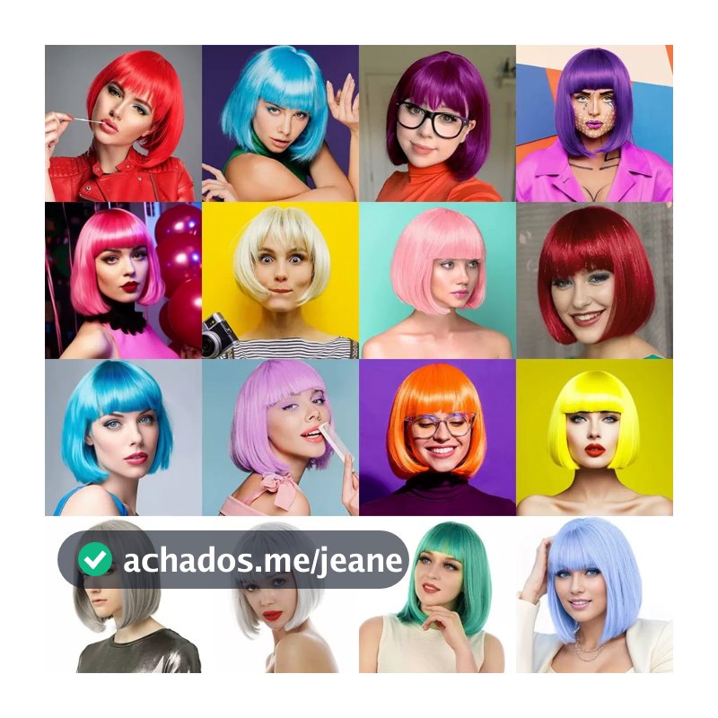 Peruca Curta CHANNEL Sintético Festa Carnaval Fantasias - Diversos Modelos