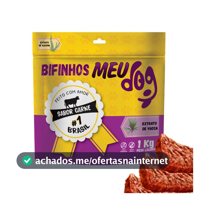 Petisco para cachorro bifinho Meu Dog 1Kg sabor Carne