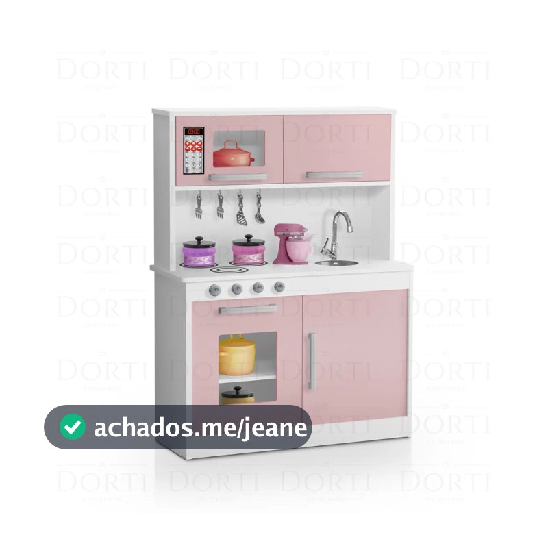 Cozinha Infantil MDF Com Pia Fogão E Armários Decorativos Para Crianças