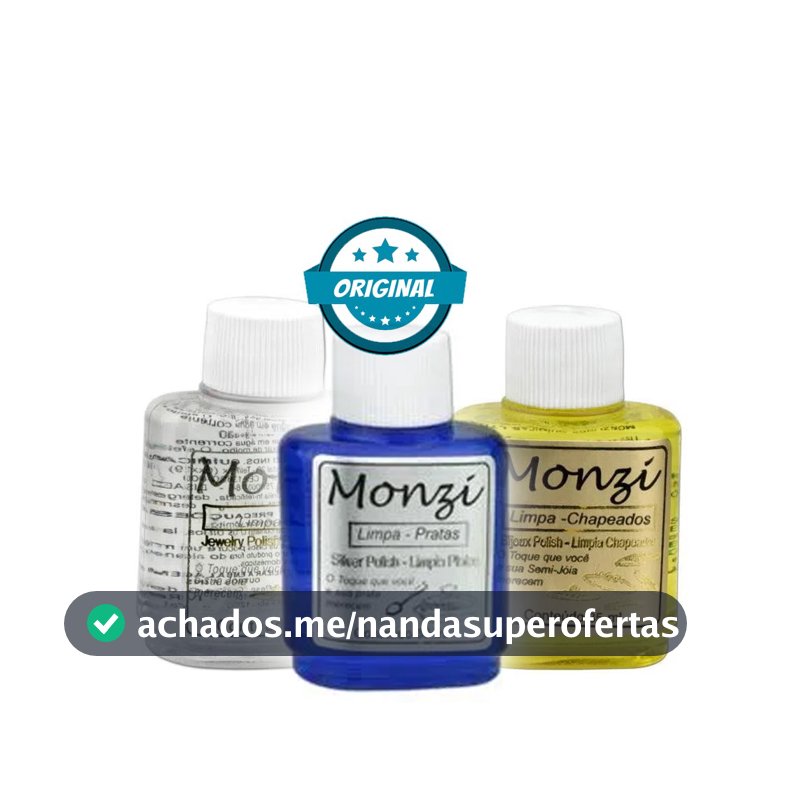 Limpa Pratas Monzi Original 35ml - Liquido para limpar pratas, folheado ou joias