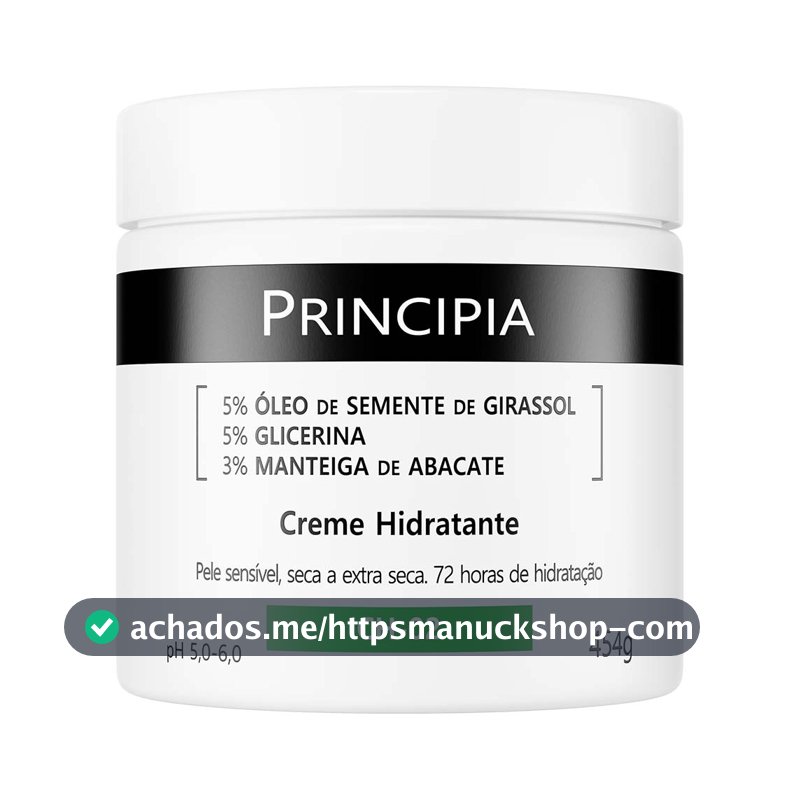Creme Hidratante 5% Óleo de Semente de Girassol + 5% Glicerina + 3% Manteiga de Abacate Principia CH-02 com 454g