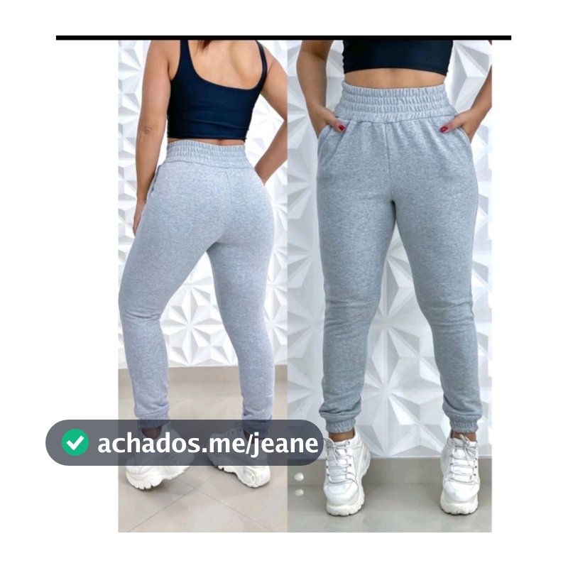 Calca Jogger Moletom Feminina Tecido Grosso/ Fanelado