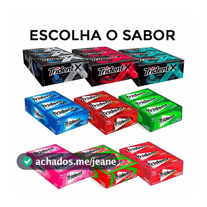 Goma de Mascar Trident Chiclete Sabores caixa c/21 - Adams