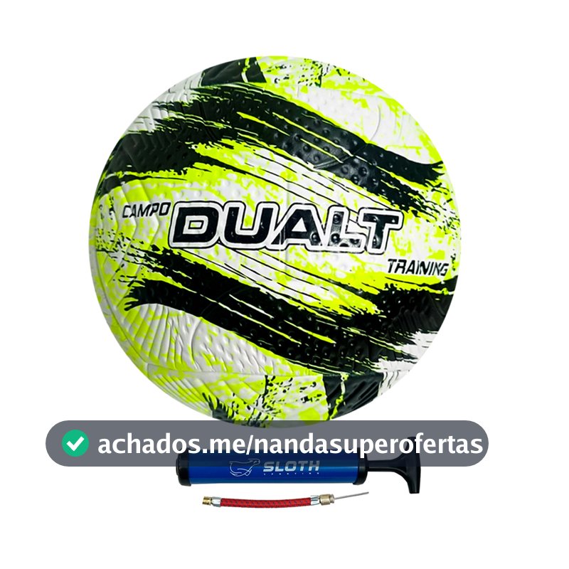 Bola Futebol de Campo Dualt Training PVC Resistente + Bomba de Ar