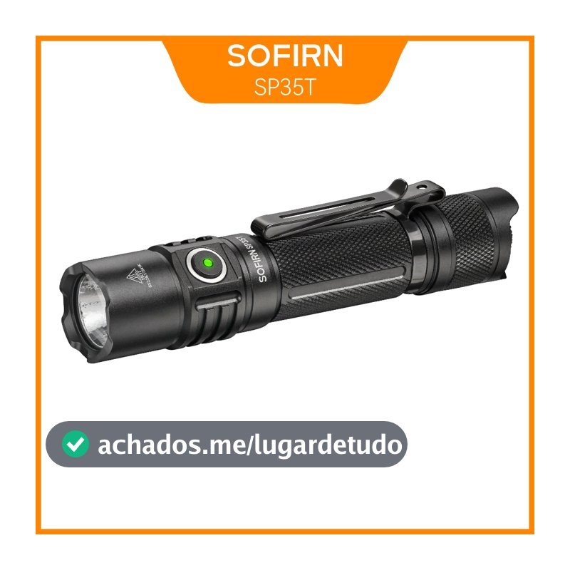 Lanterna Tática Sofirn SP35T 3800 Lúmens LED Com Porta Recarregável USBC Perfuração De Fraldas 21700 Mastigação