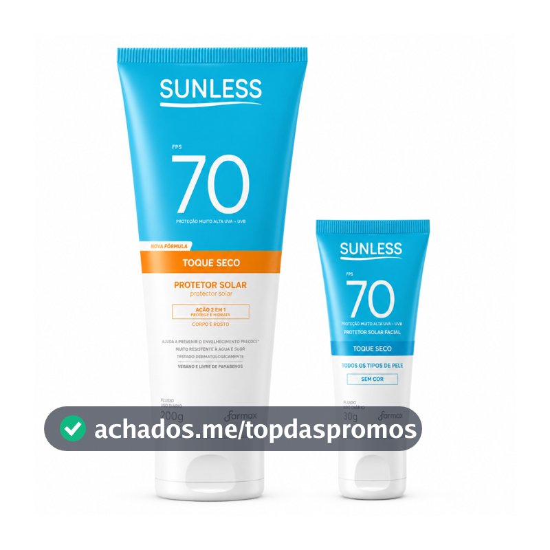 Sunless Protetor Solar FPS 70 200g | Facial 30g | Kit FPS 70 | FPS 60 + Vitamina C | Escolha a Variação