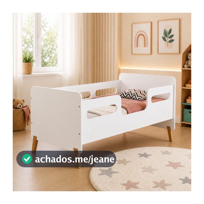 Mini Cama Cecilia Montessoriana Infantil Juvenil Com Proteção Lateral  MDF Resistente + Colchão D18