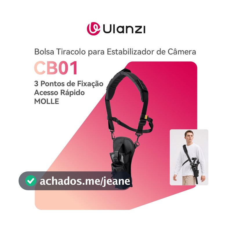 ULANZI CB01 Bolsa Tiracolo para Estabilizador de Câmera, Acesso Rápido, Sistema de 3 Pontos, MOLLE, Preta