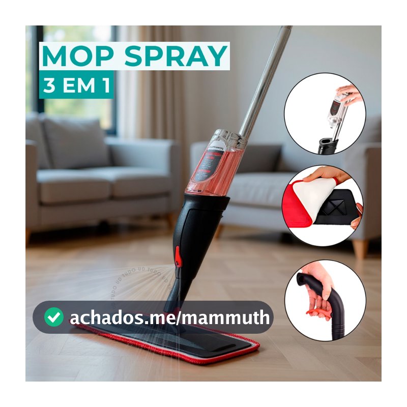 Mop Spray Rodo Esfregão Mágico Reservatório Inteligente Microfibra Premium Limpeza Flash Flat