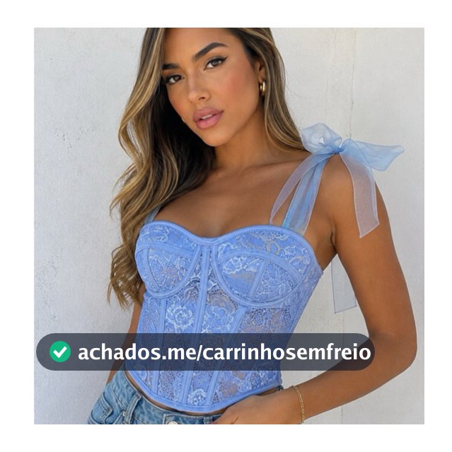 Corselet Bella de Renda com Bojo Cropped Corset Feminino Alça de Laço